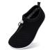 XIHALOOK Water Shoes for Women Men Quick Dry Aqua Barefoot with Drawstring for Beach Swim Pool Surf Water Sports 9.5-10.5 Women/7.5-8.5 Men Pure Black