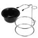 Universal Heavy Stainless Steel Shaving Brush Stand Holder Set with Shaving Bowl - Buy Online on GoSupps.com