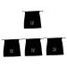 WOONEKY 4 Pcs Hair Dryer Storage Bag Portable Dryer Suitcases Hair Styling Tools Bags Product Flannel Black
