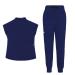 niaahinn Scrub Suit for Women Scrub Top & Jogger Scrub Pant with Pocket Medical Professionals Uniforms Set Navy Blue Small