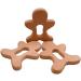 Wendysun 5pcs Cartoon Wood Teether - Natural Gingerbread Man Baby Teething Toy Set - Buy Online on GoSupps.com