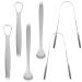 6 pcs Tongue Scraper  BOSOIRSOU Stainless Steel Tongue Cleaners Portable Tongue Brushes Breath Fresher Tool for Adults Kids Oral Care