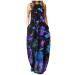 uikmnh Casual Dress Women Summer O-Neck Flower Print Sleeveless Plus Size Pullover Long Dresses Crewneck Dragonflies