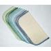 1 Ply Organic Flannel Baby Wipes 8x8 Inches Set of 10 Blues and Greens