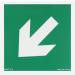 Notlok Safety Work - emergency exit sign illuminating 15 x 15 cm |PVC plate with foam adhesive tape |DIN EN ISO 7010 DIN 67510 |Escape path signs illuminating emergency exit sign illuminates emergency exit - diagonal arrow 15 x 15 cm 1 piece