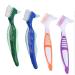 PMELCXD 4-part toothbrush and prosthesis set high-quality bit cleaning bursts set multi-layered bristles and ergonomic rubber gears (purple orange green blue)