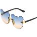 Harilla Cat Ear Shaped Sunglasses - Frameless Fashion Glasses for Kids & Adults Ideal for Beach Travel & Parties - Stylish Blue Resin Lens Gifts - Buy Online on GoSupps.com