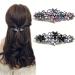 Menyiyds 2 pieces Elegant hair clips fashionable sparkling glitter-strass hair clips flower wreath hairpin hair accessories for women girls (dark gray and pink flowers)