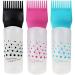 3 Pcs Hot Hair Color Applicator Bottles,Root Comb Applicator Bottle, Hair Dye Bottle Applicator Brush Dispensing Salon Hair Coloring Dyeing (Pink + Blue + Black) Simple and Sophisticated Design