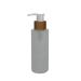 1 piece 100 ml / 3.4 ounce empty fulfillable frosted glass pump press bottle Lotion donor make-up container glass bottle holder pot with bamboo cap for emulsion essence serum