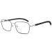 Wcxixo Stylish Business Reading Glasses Men Retro Rectangle Frame Blue Light Blocking Computer Readers with Wood Arm 1.5 x Silver