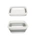 AAKitchen Collapsible Dish Basin for 9L Capacity Collapsible Sink Tub Dish Wash Basin Portable Dish Tub Foldable Dishpan for RV Trailers Camping Dish Washing Tub (White and Gray)
