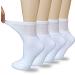 VEIGIKE Women Diabetic Socks Soft Breathable Moisture Wicking Quarter Ankle Socks  Extra Wide Non-Binding Socks 4 Pairs  White-4pairs  One Size