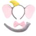 Elephant Ears Headband, Bowtie, and Tail Costume Set - Grey - Halloween Dress-Up Kit - Buy Online on GoSupps.com