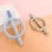 Airfish Baby Biting Toys - BPA-Free Silicone Toothbrush Teething Aids (2 Pack) for 3 Months+ Massage Gums in Peach Pink & Gray - Buy Online on GoSupps.com