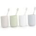 Healeved 4-Piece Manual Sensitive Toothbrush Set - Soft & Medium Bristles Natural Travel Toothbrush Eco-Friendly Green - Buy Online on GoSupps.com