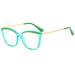 Fuqinqingoz cat eyes anti-blue light new computer reading glasses anti-eyes load flat light mirror for women (color: green size: +350) +350 green