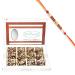Ghasitaram Gifts Rakhi Gifts for Brothers Rakhi Sweets - Choco Dates in White Box with Beads Rakhi