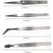 Exceart 12PC Nail Polar Set - Professional Steel Tweezers Kit for Manicure | Multifunctional Space Tiefette Tweezers (11.8x1cm) - Silver - Buy Online on GoSupps.com