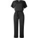 Women's Dressy Summer Jumpsuit with Short Sleeves - Medium, Black - Buy Online on GoSupps.com