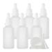 Zeoabsy 6 pieces 50 ml frosted clear glass pipette bottle with white originality lock pipette ring empty clear glass bottle glass pipette drip bottles for essential oils aromatherapy 50ml transparent