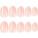 Justotry 24 Pcs Nude Oval Short Glitter French Press on Nails - Purple Almond Medium Stick on Nails with Nail Glue for Women - Nail Art Fake Nails - Buy Online on GoSupps.com