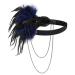 iwobi Headband Gatsby Feather Flapper Headband Feather Classic Theme Party Accessory F Feather