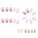 VENEKA Pink Gradient Glitter Nails Gradual Change Butterfly Rhinestones Nails Wearable Press on Nails Full Cover Nail Tips ABS