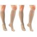 Truform Compression Socks 15-20 mmHg Women's Dress Socks Knee High Over Calf Length Tan Cable Knit Large (Pack of 2) Womens Socks Tan Cable Knit Large (1 Pair) (Pack of 2)