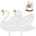 Swan Cake Topper Diy Acrylic Crown Cupcake Topper for Birthday Wedding Party Cake Decorations White
