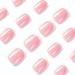Maggidea French False Nails Acrylic White Tip Press On Nails 24pcs - Short Square Pink French Style with Glue - Elegant Fake Nails for Women - Buy Online on GoSupps.com