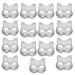 ULTNICE 15pcs White Paper Blank Hand Painted Masks Paper Mache Masks Halloween Cat Masks DIY Animal Unpainted Craft Masks for Cosplay Masquerade Parties Costume Accessory