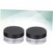 Housoutil Empty Powder Case 2pcs Makeup Powder Jar Makeup Powder Puffs Makeup Cosmetic Jars Powder Puff Holder Powder Box Round Black 6.5X6.5cm - Buy Online on GoSupps.com