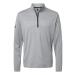 adidas Mens Heather Block Print Quarter-Zip Pullover Large Grey Three Melange/ Grey Three/ Black