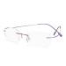 Rimless reading glasses super light titanium reading aid for women and men purple +3.0