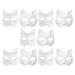 Cabilock 10 pieces of cat masks White paper masks Unsumed fox masks DIY-Tier-half-face masks maskeremen mask for cosplay costume props