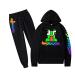 Solmlgo 5-12 Years BoysGirls Hoodie Tracksuit Pullover Hoodie and Sweatpants Suit For Boys Girls Red Game Hoodie Suits Large Black
