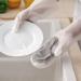 2 in 1 Magic Silicone Dishwashing Scrubber 4 Pairs Reusable Rubber Gloves Kitchen Tool for Household Dish Wash Bathroom Car - Buy Online on GoSupps.com