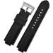 AHGDDA 22mm Silicone Bracelet for Tudor Pelagos 25500TN 25600TN - Black Waterproof Rubber Watch Strap with White Line - Buy Online on GoSupps.com