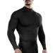 DRSKIN Men's Compression Shirts Top Long Sleeve Baselayer Sports Running Workout Athletic Gym XX-Large Black(black Line)