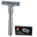 G.B.S Chrome Adjustable Men's Double Edge Safety Razor Blade and 10 G.B.S Platinum Blades Refills