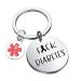 FUSTMW Diabetes Keychain Diabetic Awareness Gifts Medical Alert Diabetic Jewelry Fuck Diabetes Support Gifts Silver