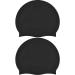Newan 2-pack bathing cap silicone bathing cap for swimmers ear protection ripstop coating for comfort and slip resistance swimming cap swimming cap for long hair and for women men (Black)
