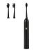 Sonic Electric Toothbrush Rechargeable 5 Modes with Build in 2 Mins Timer 2 Soft Bristles Brush Heads Clean Whitening 4 Hours Charge for 60 Days Use (Black)