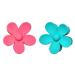 2 Pack Jumbo Flower Claw Hair Clips - Cute Accessories for Women with Thick or Thin Hair - Non-Slip Matte Finish (Dark Pink and Teal)
