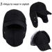 Winter 3 in 1 Thermal Fur Lined Trapper Hat | Windproof Ski Cap with Face Warmer | Black - Buy Online on GoSupps.com