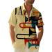 Biuu Men's Casual Button Down Short Sleeve Shirts Summer Beach Regular-Fit Vintage Jazz Music Print Hawaiian Tops Shirt Half Sleeves Lapel Button-Down Up V Neck O Round Crewneck, 169- Yellow
