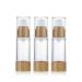 3 x 30ml Airless Pump Bottles - Empty Refillable Plastic Vacuum Emulsion Bottle Lotion Dispenser Cosmetics Vials Containers with Bamboo Pump Head for Cream Essential Oils Liquid Cleanser Shower Gel