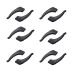 Glasses ear bruell silicone ear bracket 6 pairs anti-slip glasses brick soft glasses ear bract brass bracket Fearing holder ear grip hook silicone frame holder for glasses sunglasses (black)