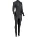 Aqua Blue Sport Skin Spandex Super-Stretch Body Suit, Perfect for Surfing, Diving, Snorkeling, All Water Sports. 50+ UPF BLACK Small